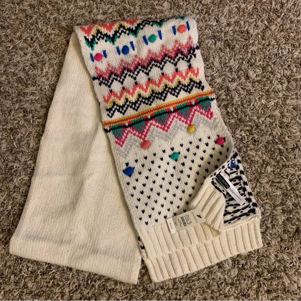 Talbots NWT Colorful Patterned Knit Scarf